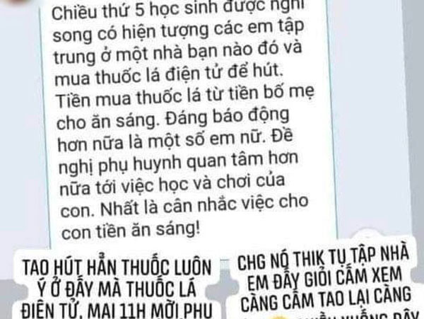 Bị mách phụ huynh tội tụ tập hút thuốc lá, học sinh đăng story xúc phạm cô giáo, ngôn từ xưng hô khiến dân tình lắc đầu ngao ngán