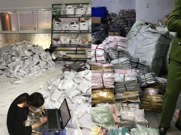 Tạm giữ 1,5 tấn quần áo nghi nhập lậu của 'hot girl' chuyên livestream bán hàng trên Facebook