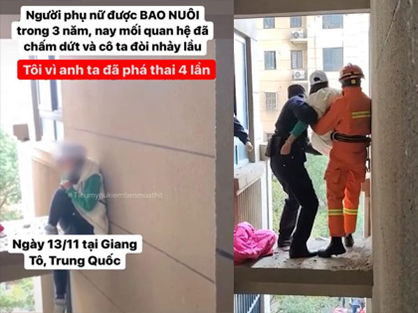 Chuyện thật như đùa: 'Tiểu tam' gào khóc, đòi nhảy lầu tự tử vì người tình bao nuôi suốt 3 năm bất ngờ 'quay xe' về với vợ con