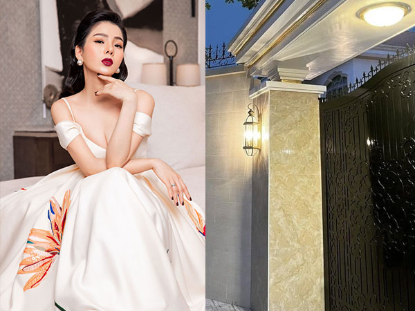 Lệ Quyên cuối cùng cũng chia sẻ hình ảnh chiếc cổng nhà '3,6 tỷ đồng cũng không đủ mua' trong căn biệt thự dát vàng