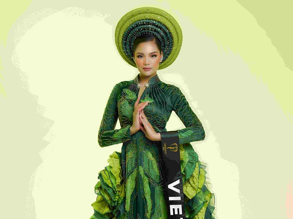 Trước giờ G chung kết Miss Earth 2021: Vân Anh khoe vẻ đẹp sắc sảo với Trang phục dân tộc cầu kỳ