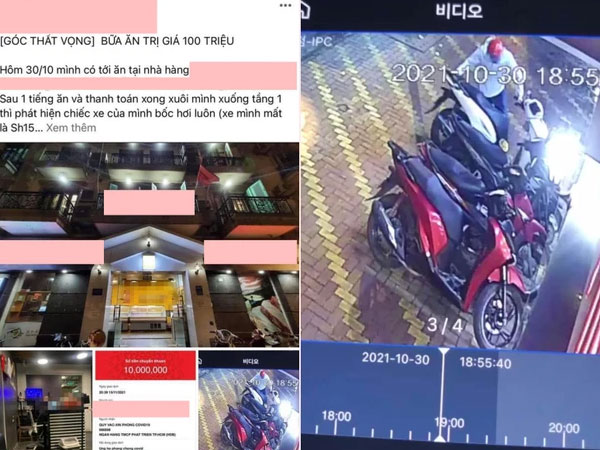 Cư dân mạng phẫn nộ khi khách hàng liên tục mất xe SH khi đến ăn ở 1 nhà hàng tại Hà Nội