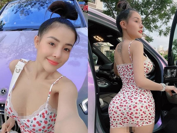Ngân 98 tạo dáng uốn éo và gợi cảm bên 'xế hộp' tiền tỷ được Lương Bằng Quang dành tặng
