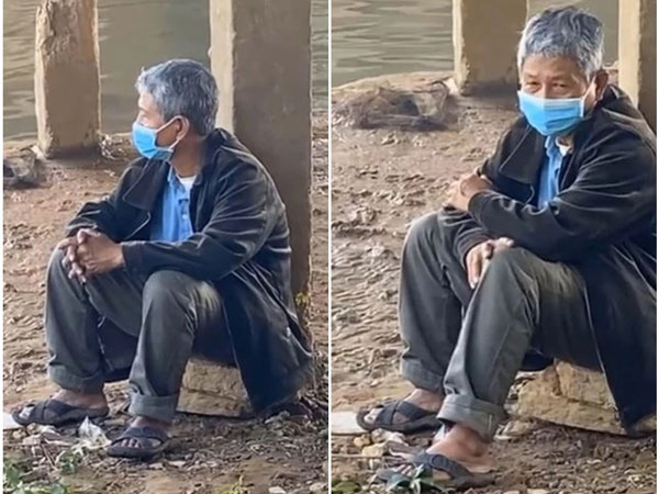 Lặng người trước hình ảnh cha già tóc bạc ngồi đờ đẫn cả ngày dưới mép sông chờ vớt thi thể đứa con nghĩ quẩn