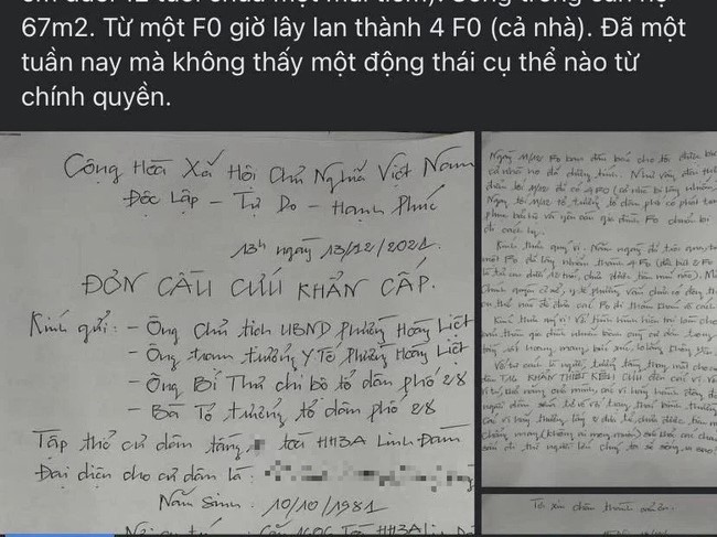 Hà Nội: Gia đình 4 F0 tại HH Linh Đàm chờ 5 ngày nhưng chưa được đưa đi cách ly, cư dân cầu cứu chính quyền