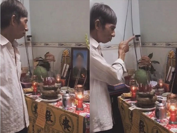 Chỉ tay một ngón vào di ảnh trên bàn thờ, người đàn ông luôn miệng mắng nhiếc 'mày hỗn láo', câu chuyện phía sau khiến người nghe nghẹn lời
