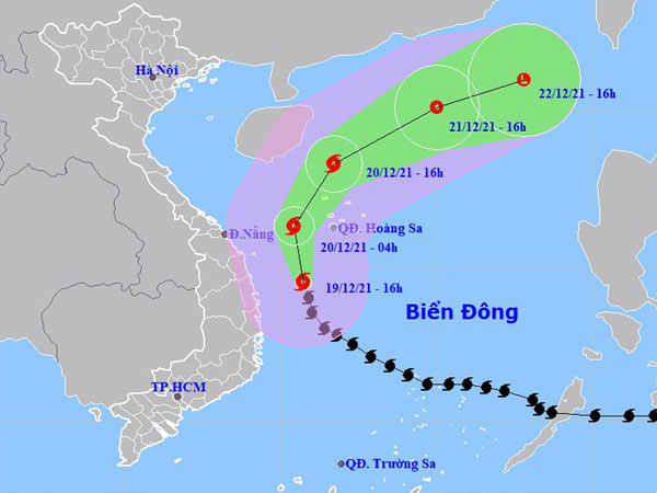 Bão số 9 cách Quảng Ngãi-Bình Định khoảng 180 km, đảo Lý Sơn gió giật cấp 9