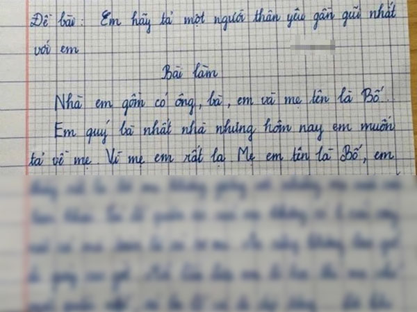 Bài văn tả mẹ có 1-0-2 của học sinh tiểu học: 'Em đánh răng thì mẹ cạo râu', câu chuyện phía sau khiến ai cũng 'lặng người'
