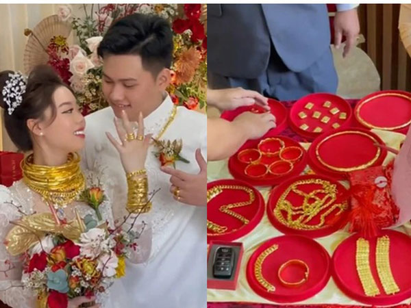 'Mở bát đầu năm' bằng đám cưới ngập mùi tiền: Bố mẹ vợ tặng xe Camry, vàng tính bằng cân lẫn sổ đỏ liền tay