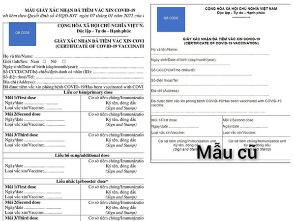 Bộ Y tế ban hành giấy chứng nhận tiêm gồm 7 mũi vắc xin Covid-19