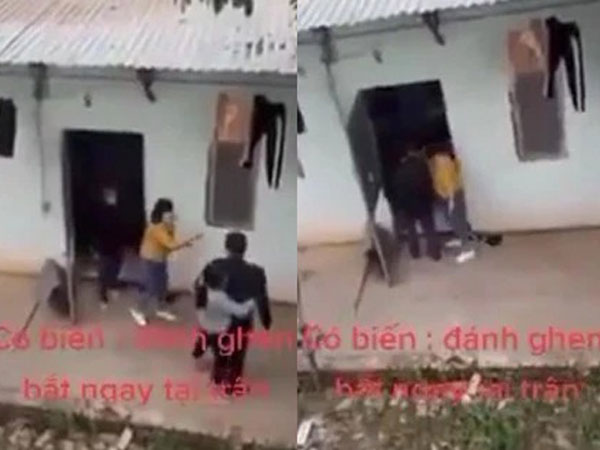 Đoạn clip đánh ghen gây sốc, con gái khống chế bố để mẹ xử 'tiểu tam': Bố hơi bị quá đáng rồi đấy!