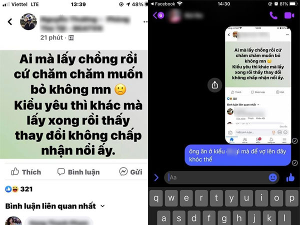 Đăng bài facebook kêu chán chồng muốn bỏ, vợ bị người quen của chồng bắt gặp và cái kết 'đi vào lòng đất'