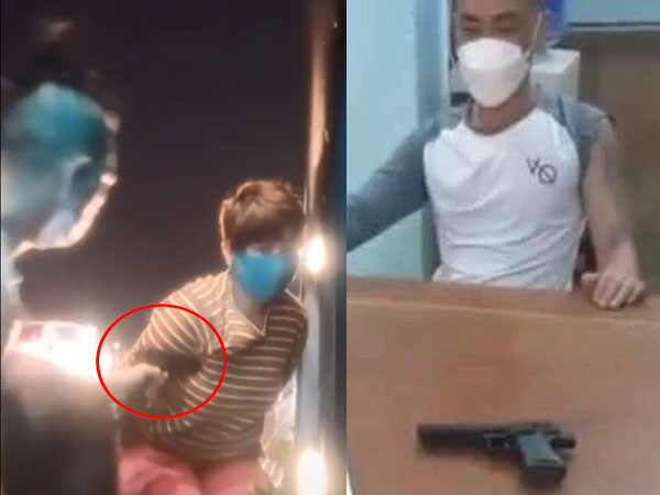 Clip: Giây phút kẻ đòi nợ thuê cầm súng khống chế con tin gây chấn động trên cầu Trà Khúc, Quảng Ngãi