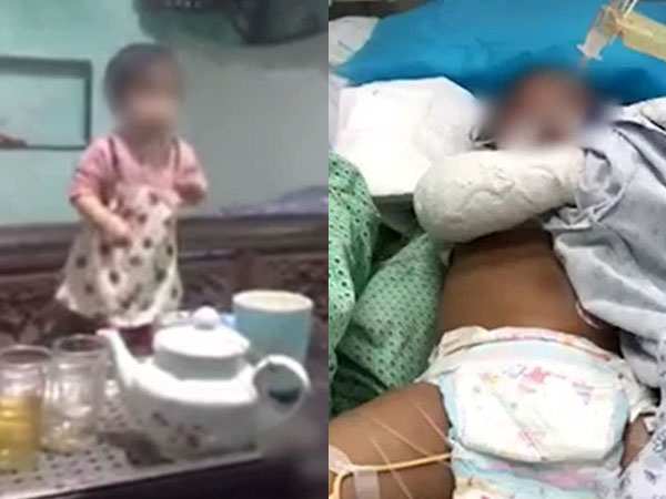 Hình ảnh đối lập của bé gái bị nhân tình của mẹ hành hạ, lúc khoẻ mạnh và hiện tại đang hôn mê sâu khiến ai cũng xót xa