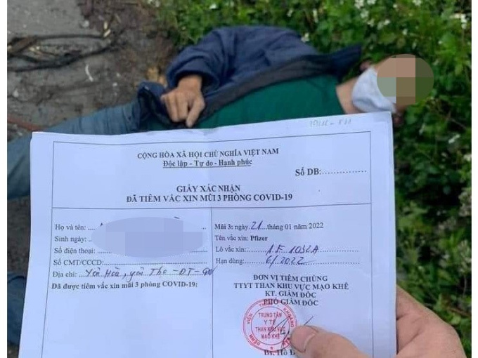 Xác minh người đàn ông chết bất thường, trong người có giấy tiêm vắc xin mũi 3