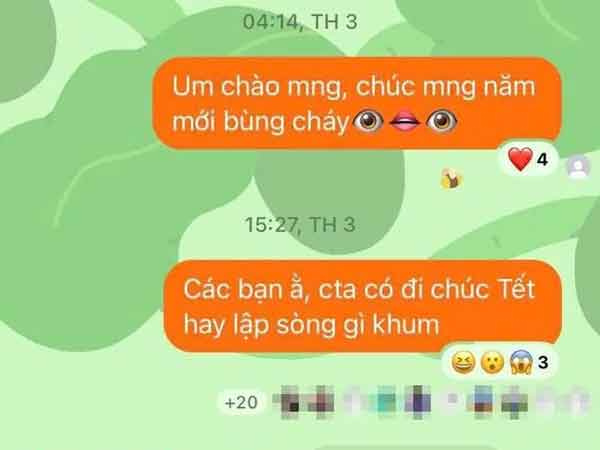 Hào hứng gửi tin nhắn rủ họp mặt dịp Tết, nam sinh choáng trước phản ứng của cả lớp