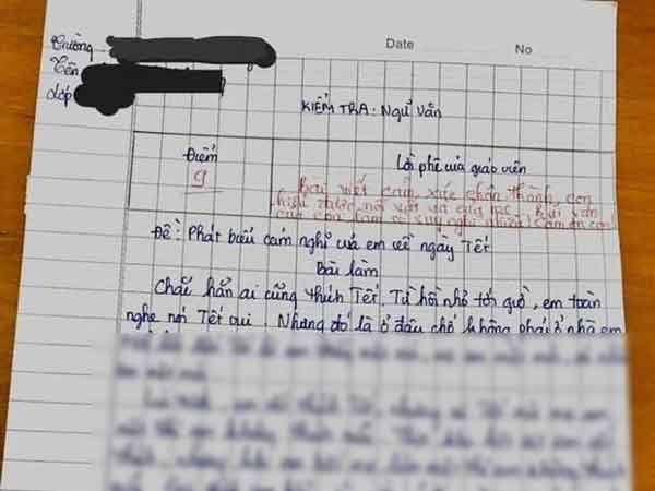 Học sinh tiểu học viết văn 'Em không thích Tết nữa' được tận 9 điểm, đọc lý do ai cũng xúc động: Có đứa con đáng đồng tiền bát gạo thực sự