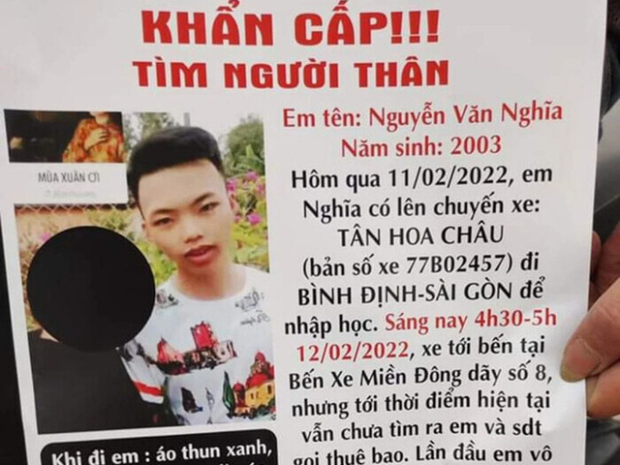 Lên TP.HCM nhập học, nam sinh mất tích bí ẩn khiến gia đình lo lắng