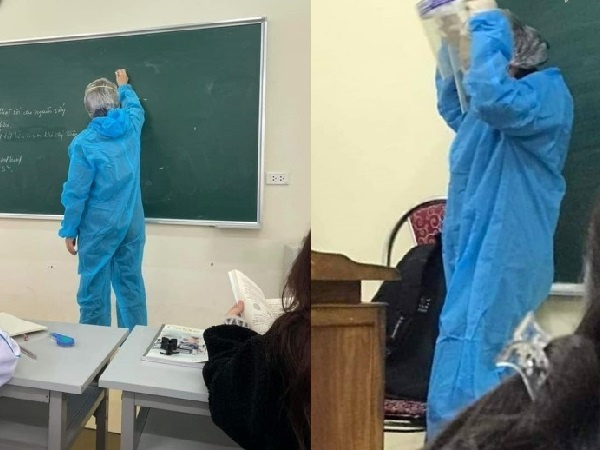 Cô giáo mặc đồ bảo hộ kín mít lên lớp và sự thật phía sau