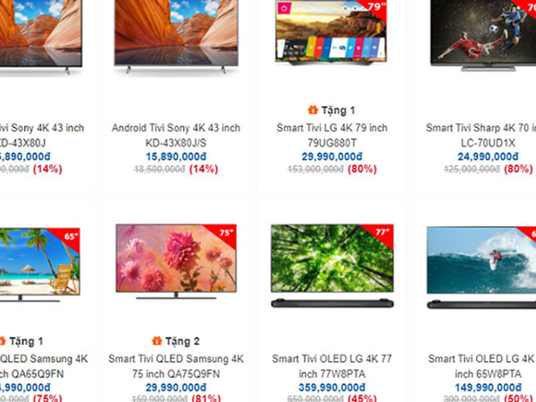 Đại hạ giá đầu năm: Tivi giảm hơn 80%, iPhone 13 hạ cả triệu