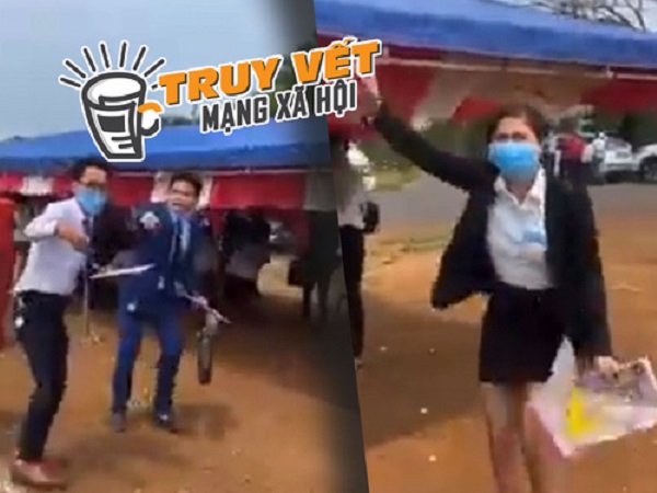 Xôn xao clip 'chạy tụt quần' để được cọc đất ở Bình Phước