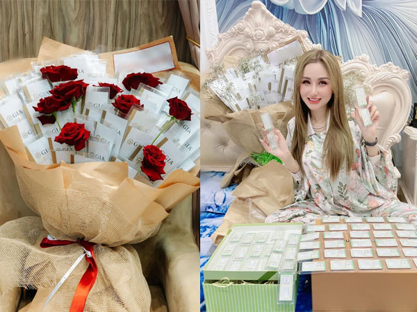 MXH bùng nổ: Đại gia Cần Thơ 'chốt đơn' bó hoa làm từ 99 viên kim cương tặng vợ dịp 8/3