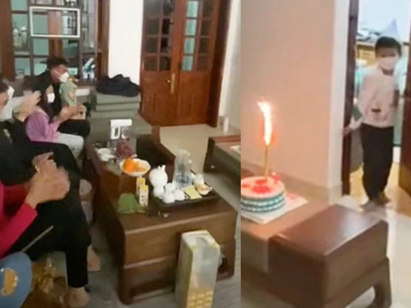 Cả nhà xếp hàng tổ chức sinh nhật cho f0 nhí, màn chúc mừng 'cồng kềnh' khiến dân tình cười lăn lộn