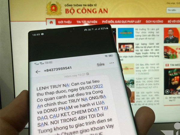 Dân hoảng hốt nhận 'lệnh truy nã' qua tin nhắn, Bộ Công an cảnh báo