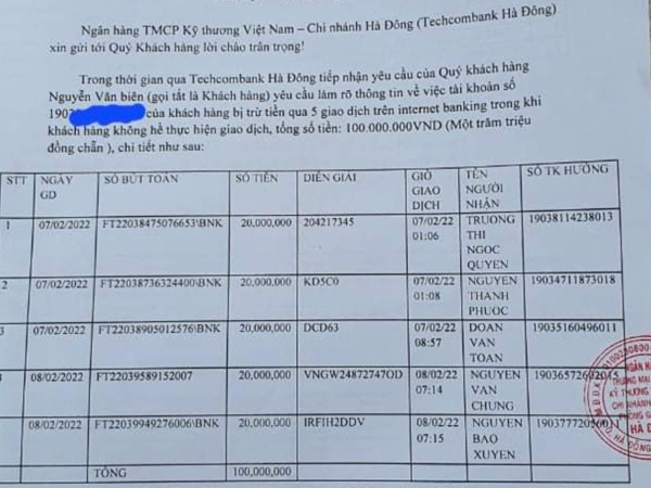 Tá hỏa vì tài khoản ngân hàng bỗng dưng 'bốc hơi' 100 triệu đồng