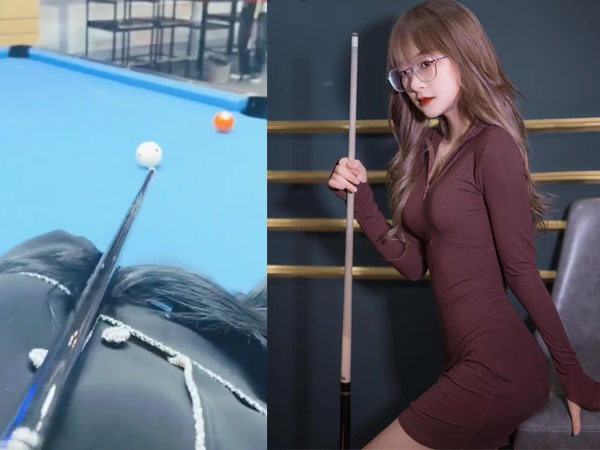 Hot Tiktoker 9,3 triệu followers - Gấm Kami nằm trên bàn bi-a, lấy vòng 1 ra kê bóng