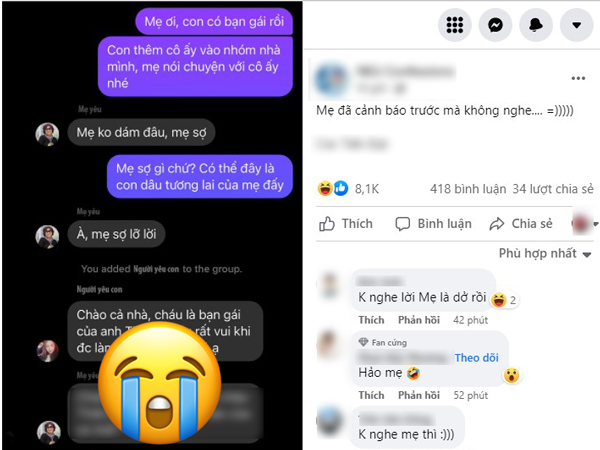 Vừa khoe 'thoát ế' bạn gái đã vội 'bốc hơi', anh chàng khóc không ra nước mắt vì mẹ quá 'lầy lội'