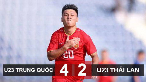 Kết quả U23 Trung Quốc 4-2 U23 Thái Lan: Tiền đạo của Wuhan FC lập poker