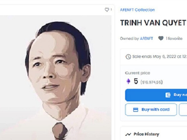 NFT ông Trịnh Văn Quyết được rao bán với giá gần 400 triệu đồng