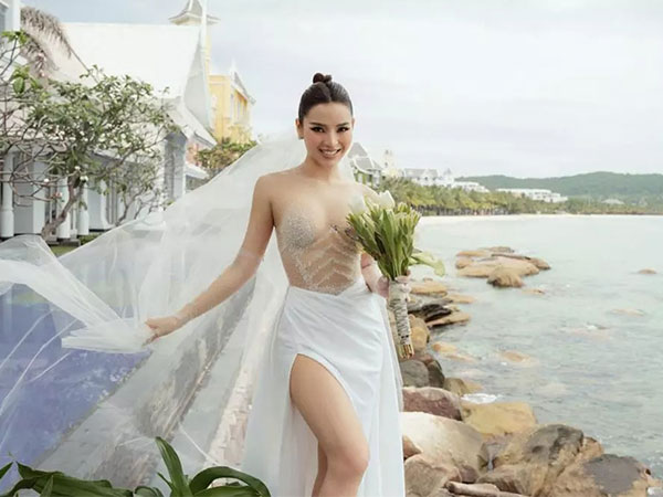 Ảnh cưới của Phương Trinh Jolie khác xa ảnh đô con ở hậu trường