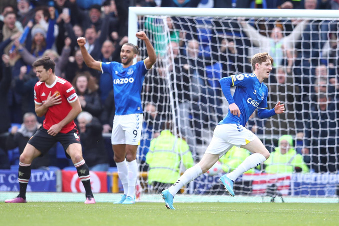 Thua đau Everton, MU xa dần vé Champions League