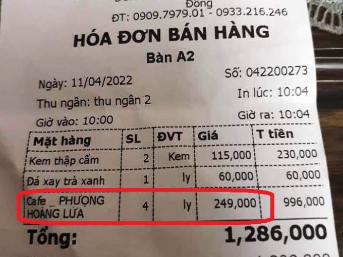 Chủ quán nói gì khi bị tố bán ly cà phê 'đắt nhất Việt Nam'?