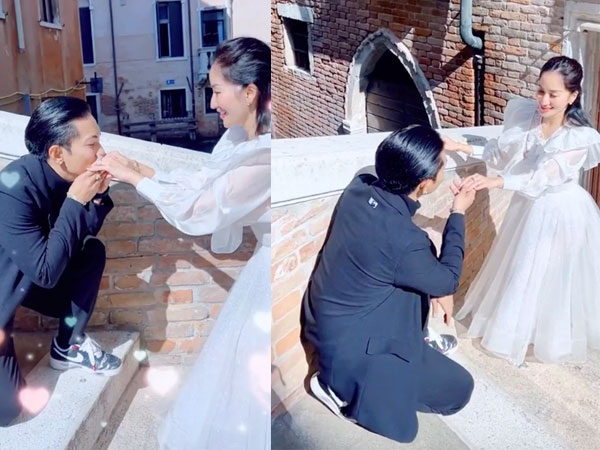 Xôn xao clip Phan Hiển quỳ xuống cầu hôn Khánh Thi, chiếc nhẫn kim cương đeo ngón áp út đã nói lên tất cả