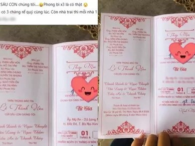 Xôn xao thiệp mời cưới ở Vũng Tàu có tên 3 cô dâu - 3 chú rể
