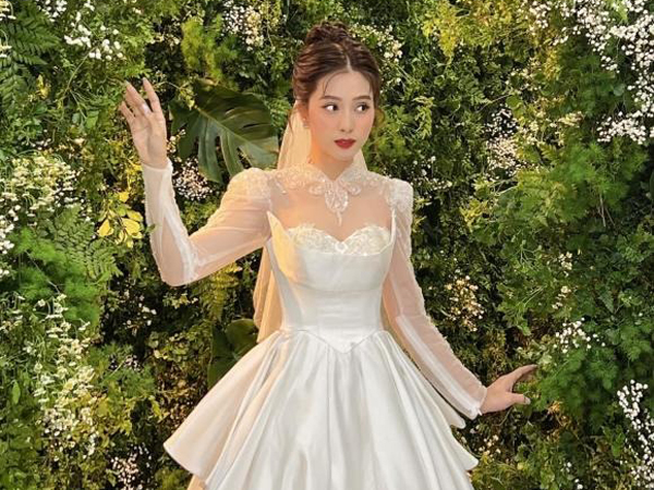 Thiên An diện váy cô dâu đẹp ngỡ ngàng, khoe visual đỉnh khiến dân tình tròn mắt