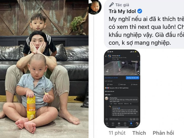 Thấy con trai nhỏ bị chê 'ngu' vì vô tình cầm cọ bồn cầu chải đầu cho anh trai, Trà My Idol có ngay phản ứng cực gắt