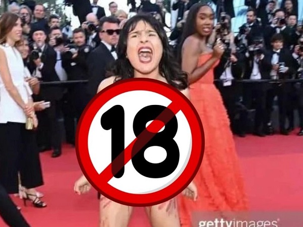 Cannes 2022 náo loạn vì sự xuất hiện của một người phụ nữ lạ mặt khỏa thân trên thảm đỏ