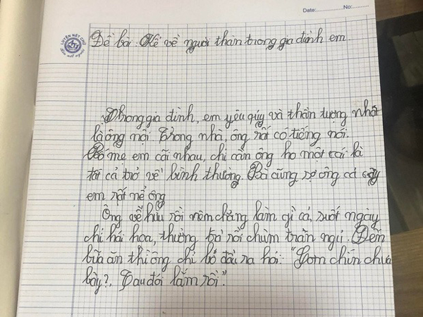 Bài văn tả ông nội 'quyền lực' khiến dân mạng cười ngất: Ông chỉ cần 'ho' một cái là phải đâu vào đấy ngay