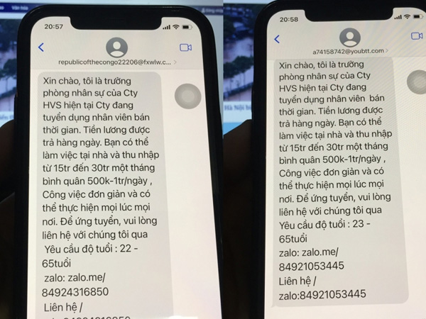 Nở rộ tình trạng lừa đảo qua tin nhắn mời gọi làm việc tại nhà thu nhập cao