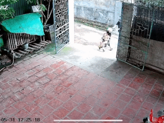 Thót tim cảnh hai cụ cháu ngã sõng soài trước cổng, nhưng rồi ai cũng bồi hồi khi chứng kiến hành động 'hiểu chuyện' của bé gái