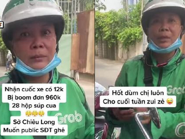 Nữ shipper bất lực khóc nức nở khi bị boom đơn hàng 28 hộp súp gần 1 triệu đồng khi công ship chỉ có 12k