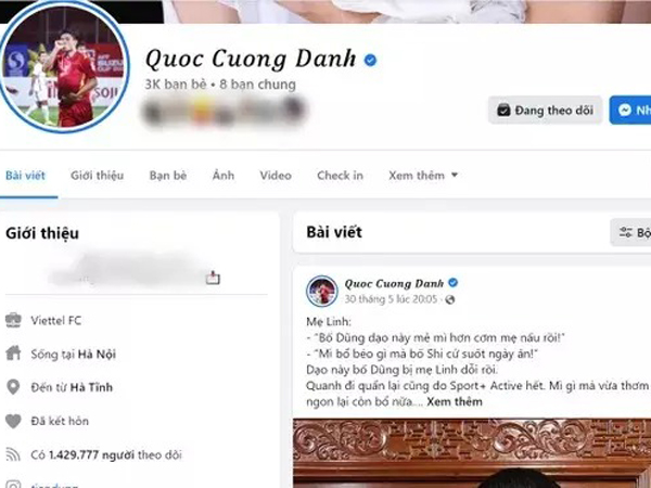 Nỗi khổ Bùi Tiến Dũng khi bị hacker đổi tên Facebook