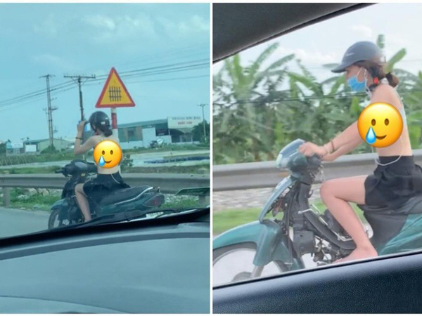 Mặc áo như không phi xe máy như bay trên đường, gái xinh khiến netizen ngán ngẩm: 'Rồi đẹp chỗ nào?'