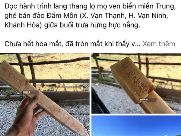 Cơ quan chức năng xác minh thông tin cọc nhựa chữ Trung Quốc 'Thổ địa giới tiêu' trôi sang Khánh Hòa