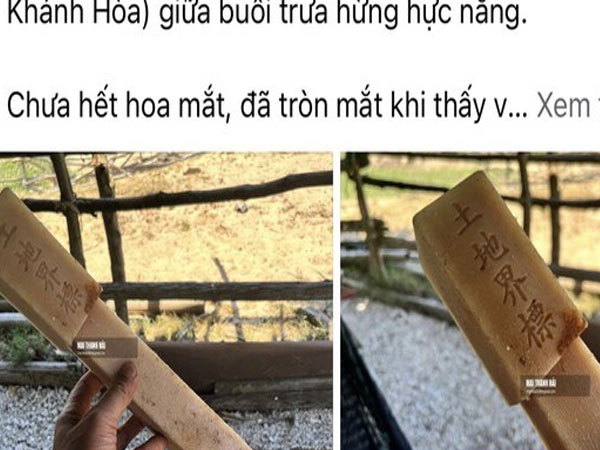 Sự thật về cọc nhựa cứng có chữ Trung Quốc được cho rằng là 'Thổ địa giới tiêu' trôi dạt trên biển Khánh Hòa
