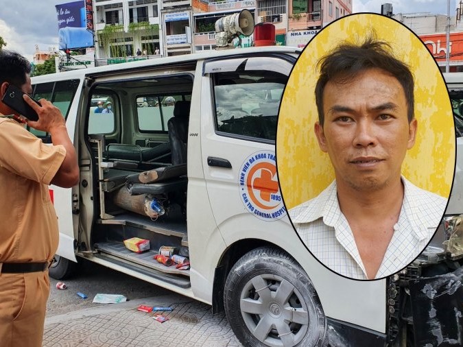 Đối tượng ngáo đá, cướp xe cứu thương húc tung cổng bệnh viện dương tính với 3 loại ma túy